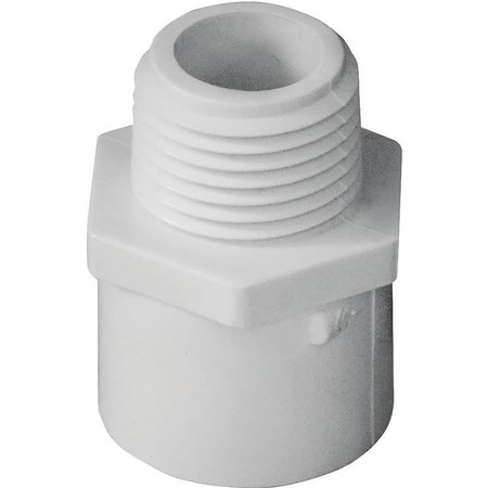 GENOVA LASCO Pipe Adapter, 12 in, MPT x Slip, PVC, White, SCH 40 Schedule, 600 psi Pressure 436005BC